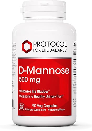 Protocol D-Manosa - 500 mg - Limpieza de la vejiga - Apoya el tracto urinario saludable* - para hombres y mujeres - Kosher y sin OMG - 90 cápsulas