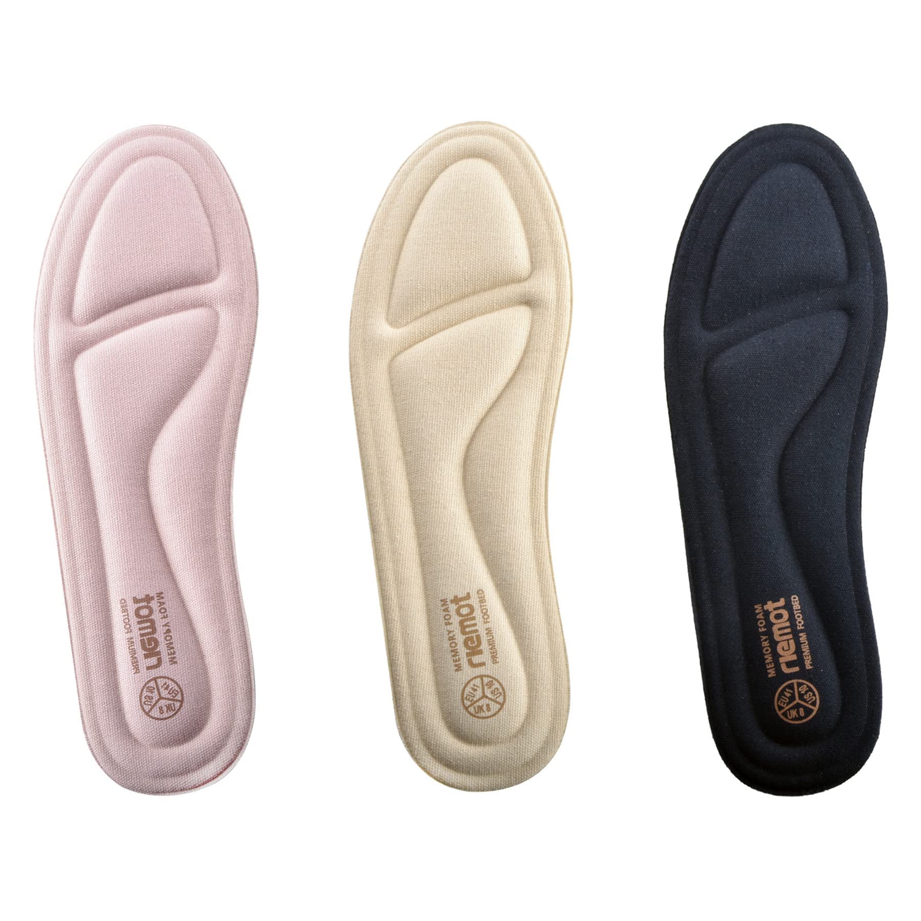 riemot Solette Memory Foam Uomo Donna, Soletta Scarpe per Stivali da Lavoro e Scarpe da Passeggio, Sport Solette per Assorbimento Degli Urti e Ammortizzazione, Soffice, Comfort38 39 40 41 42 43 EU