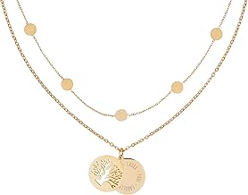 Gravado Layering Chains with Circle and Tree of Life Set of 2