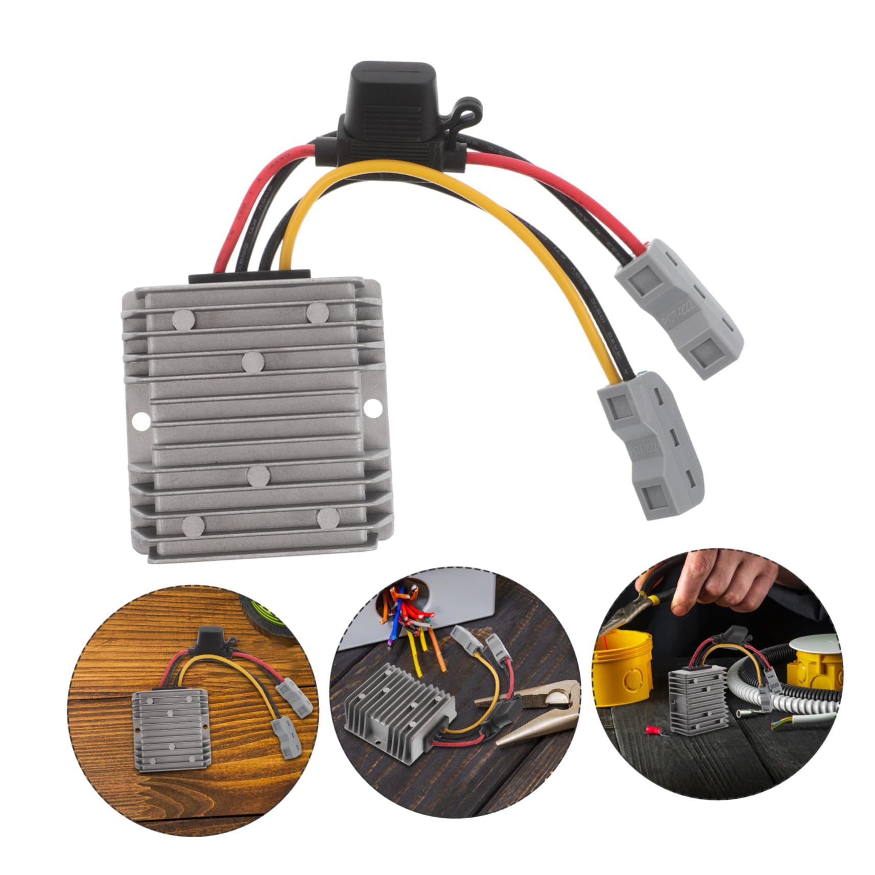 FOMIYES Trasformatore Step-down Dc-dc Regolatore Tensione Per Golf Auto Convertitore Con Fusibile e Terminali Per Applicazioni Multiple e Protezione