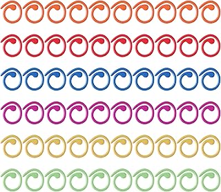 60 PCS Metal Spiral Stitch Markers Knitting Markers Rings Crochet Stitch Rings Colorful Markers Stitch Crochet Locking Mar...