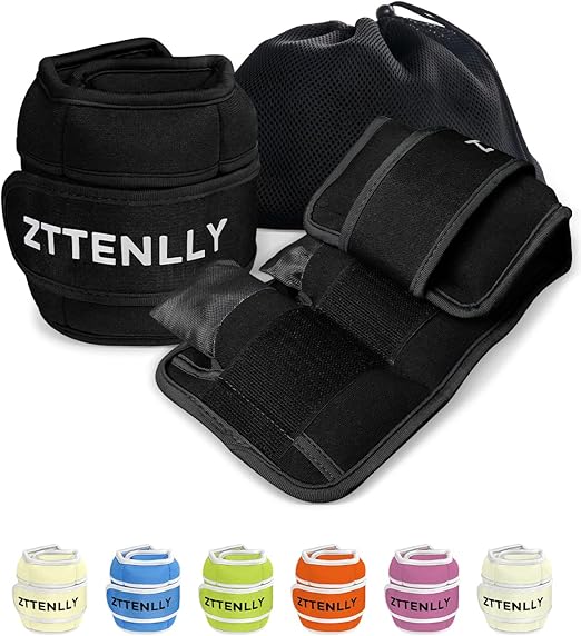 Adjustable Ankle Weights for Women Men and Kids | 1 Pair 5 10 15 18 20 Lbs Leg Wrist Ankle Weight Straps for Yoga, Walking, Running, Aerobics, Gym, Dance, Pilates, Cardio