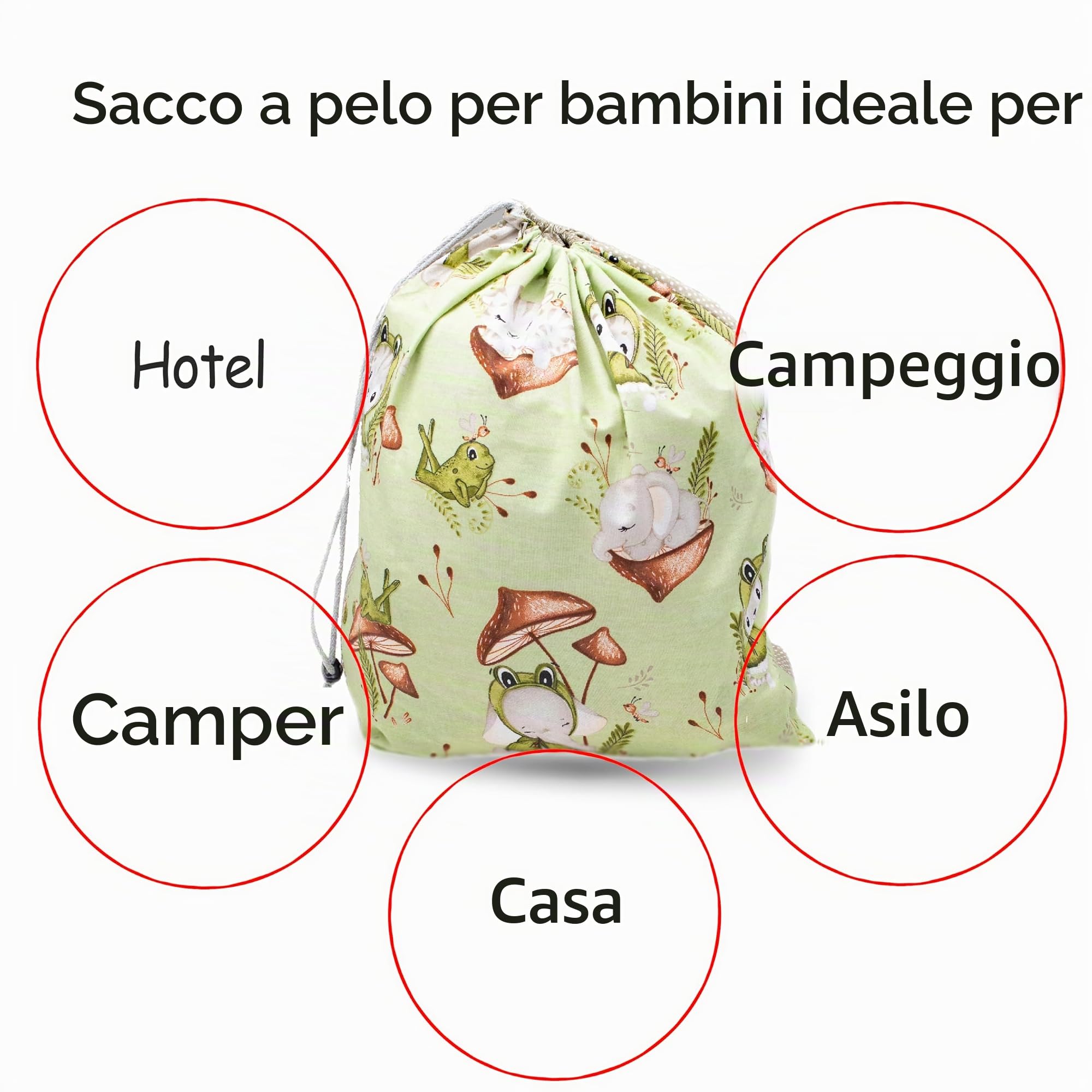 PinkZebra Sacco a Pelo 140 x 75 cm + federa 60 x 40 cm per Bambina e Bambino Borsa da Bambino con Federa Borsa in Cotone Doppia Zip con Garage e Borsa, Oeko-Tex
