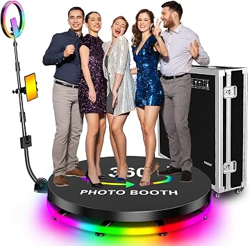360 Photo Booth Machine 100CM for 5-6 People with APP Remote Control