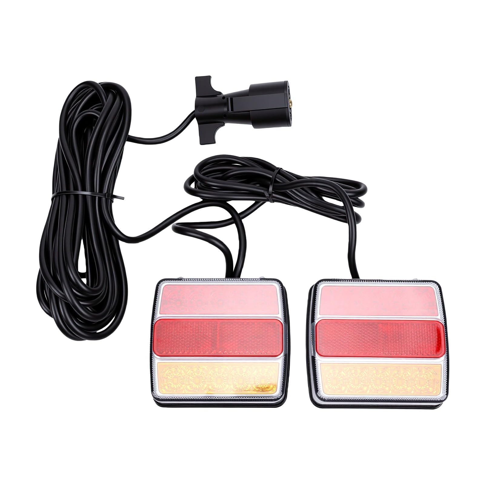 aqxreight Zestaw Magnetycznych świateł LED do Holowania Przyczepy, Kabel 24FT, 7-pinowa Wtyczka