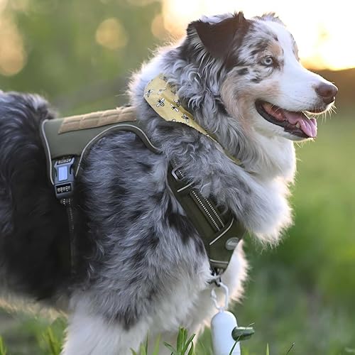 Miniatura 7 de Auroth Arnés táctico para perros, ajustable sin tirones, reflectante K9, chaleco de entrenamiento para mascotas, arnés de servicio militar, de fácil