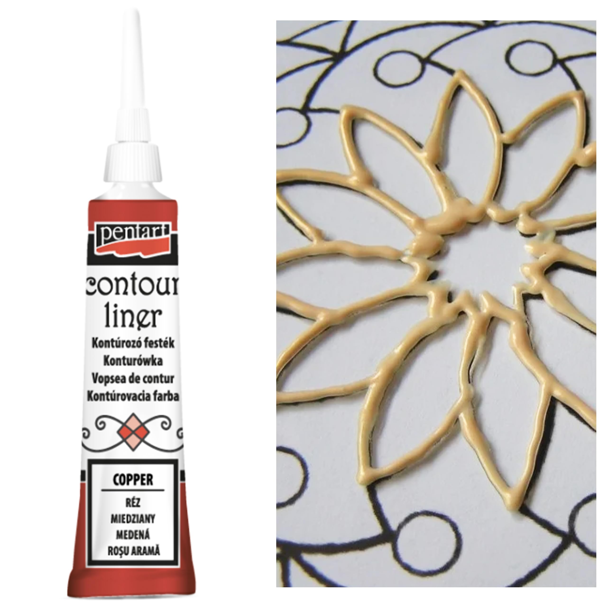 Pentart Copper Universal Contour Liner 20 Ml