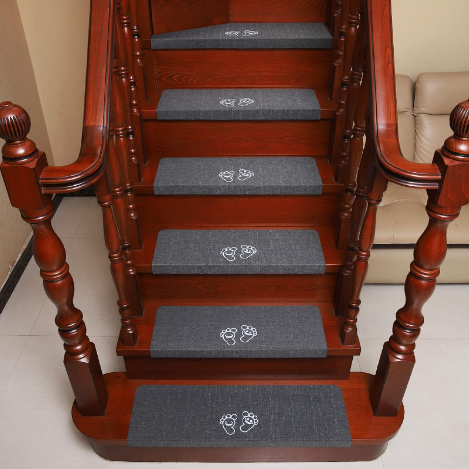 階段マット 防音 階段 滑り止め マット ズレない 吸着タイルマット 吸着タイルカーペット 屋内 洗えるマット ペット 45 45cm ベビー 子供 年寄りに最適 足元の冷え防止 転倒防止 おしゃれ 滑り止めマット タイルカーペット カラー