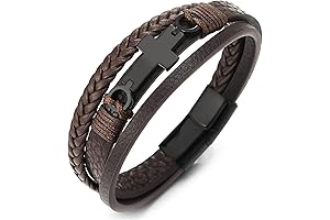 Stylish Mens Christian Bracelets: Leather Elegance Meets Spiritual Symbolism