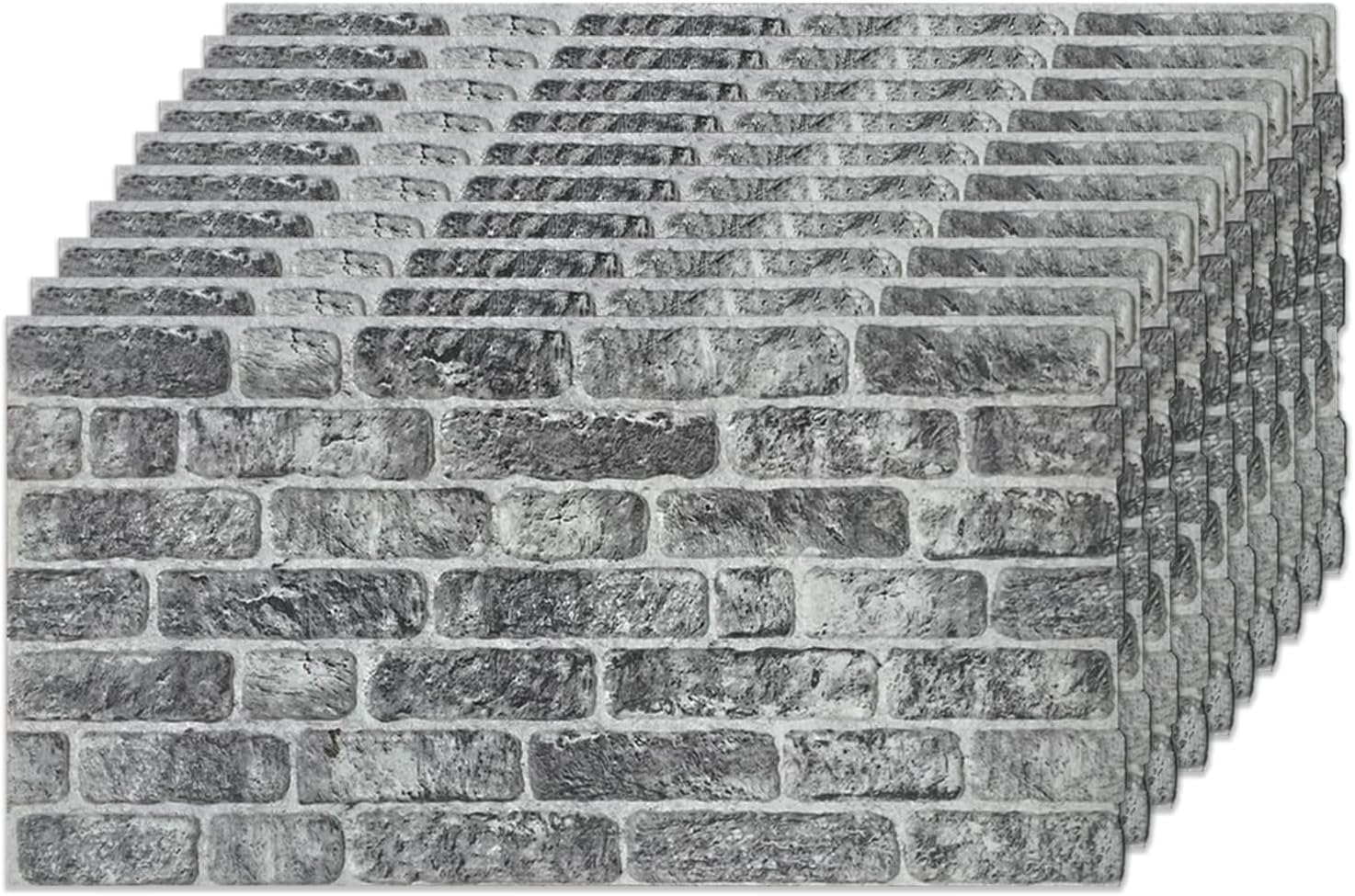 IZODEKOR 3D Wall Panels Brick Effect - Cladding, Stone Look, Styrofoam Facing for Living Room, Kitchen, Bathroom, Balcony, Bedroom, Back of Counter and Teras | Old Town (10 x Panels) - Covers 53 sq ft