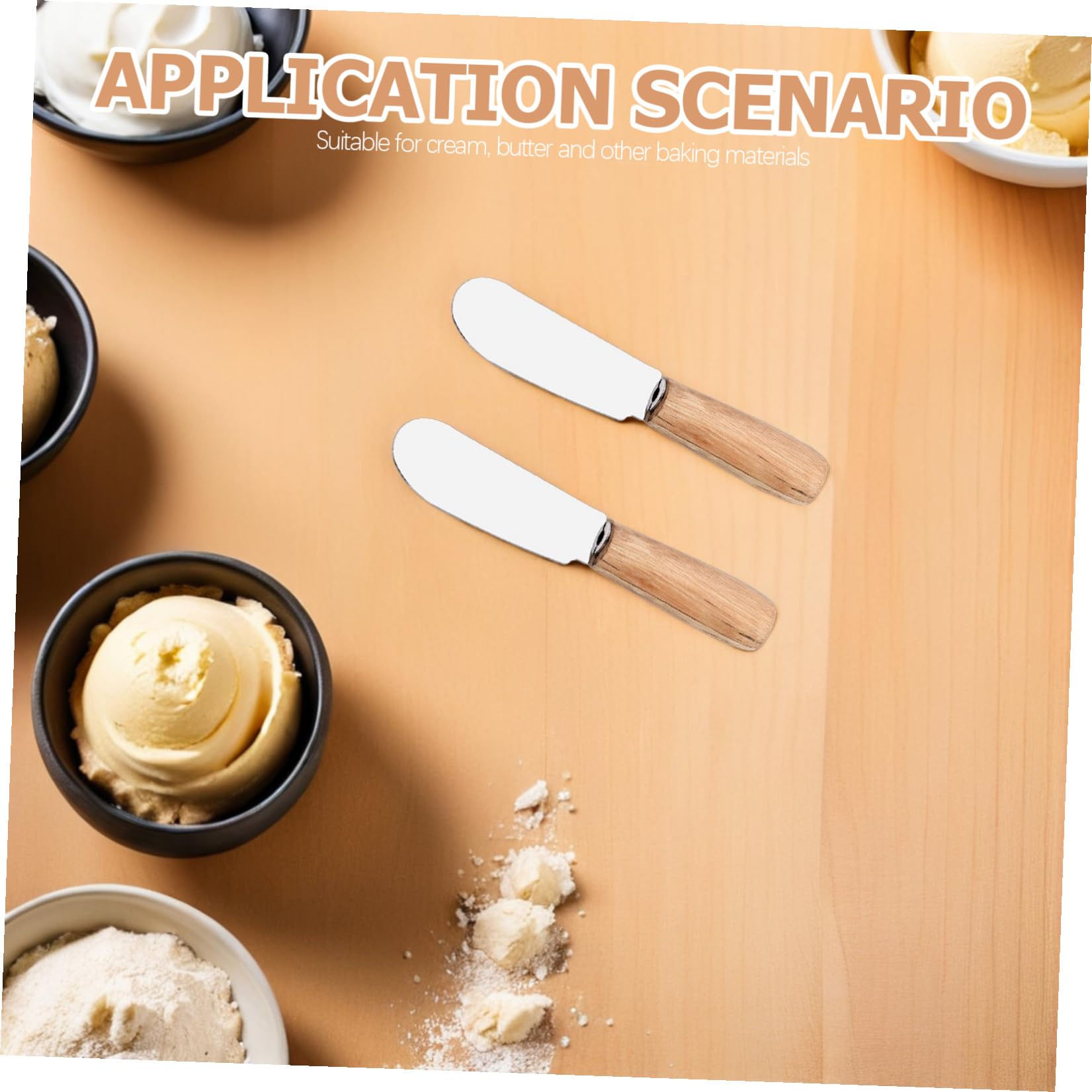 Spatola per Burro in Acciaio Inox Manico in Legno 10 Pezzi per Cucina e Pasticceria Utensili da Cucina Professionali Colore Casuale