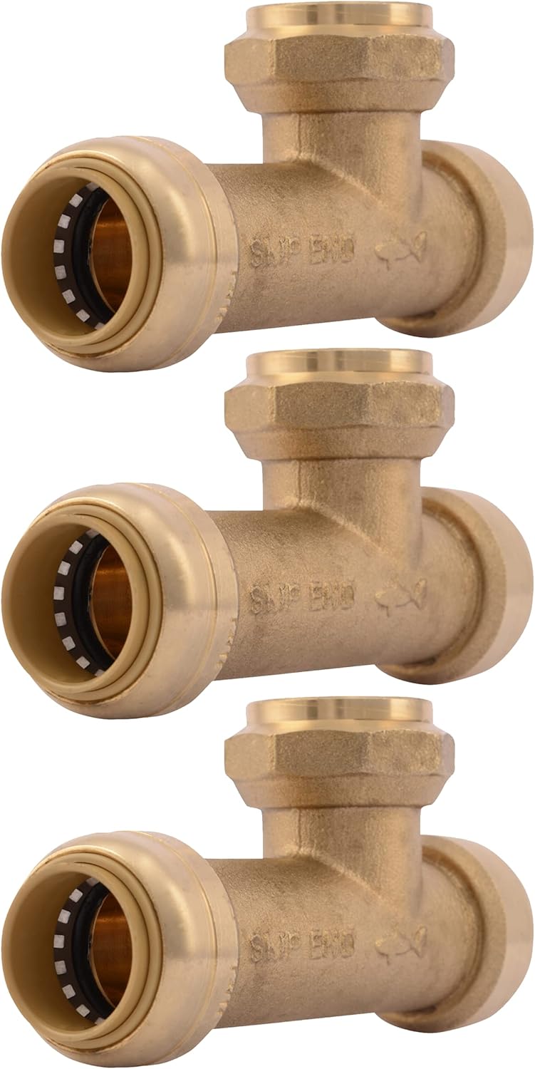 SharkBite 3/4 Inch FNPT Slip Adapter, Push To Connect Brass Plumbing Fitting, Copper, CPVC, U3486LFA