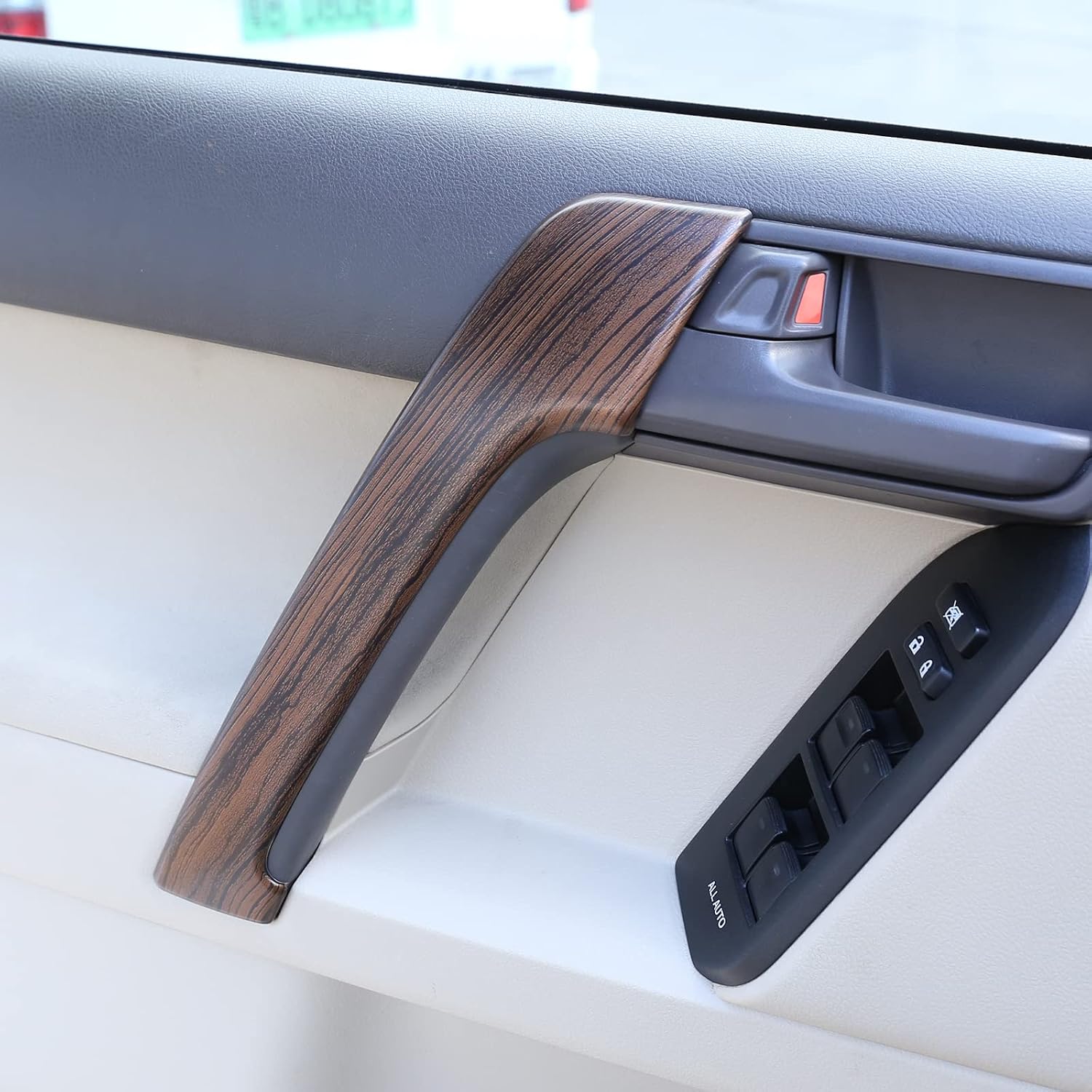 ABS Car Interior Door Handle Trim 4PS Fit for Toyot@ Land Cruiser Prado FJ150 150 2010 2011 2012 2013 2014 2015 2016 2017 2018 2019 Interior Car Accessories (Pine Wood Grain)
