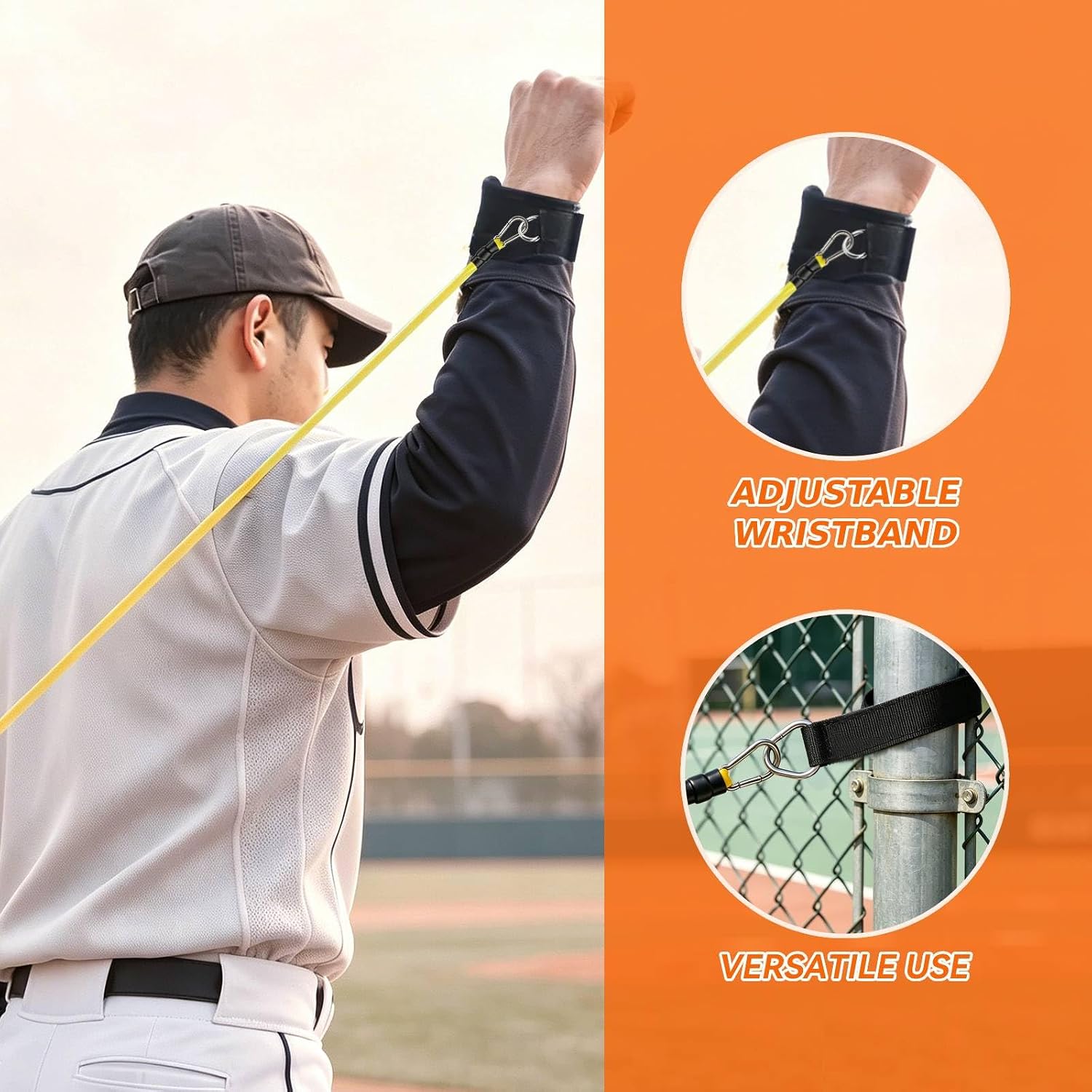 KRUI Baseball Resistance Bands for Pitchers, Arm Strength Training Bands for Baseball, Baseball Throwing Resistance Trainer for Warm Up and Arm Workout