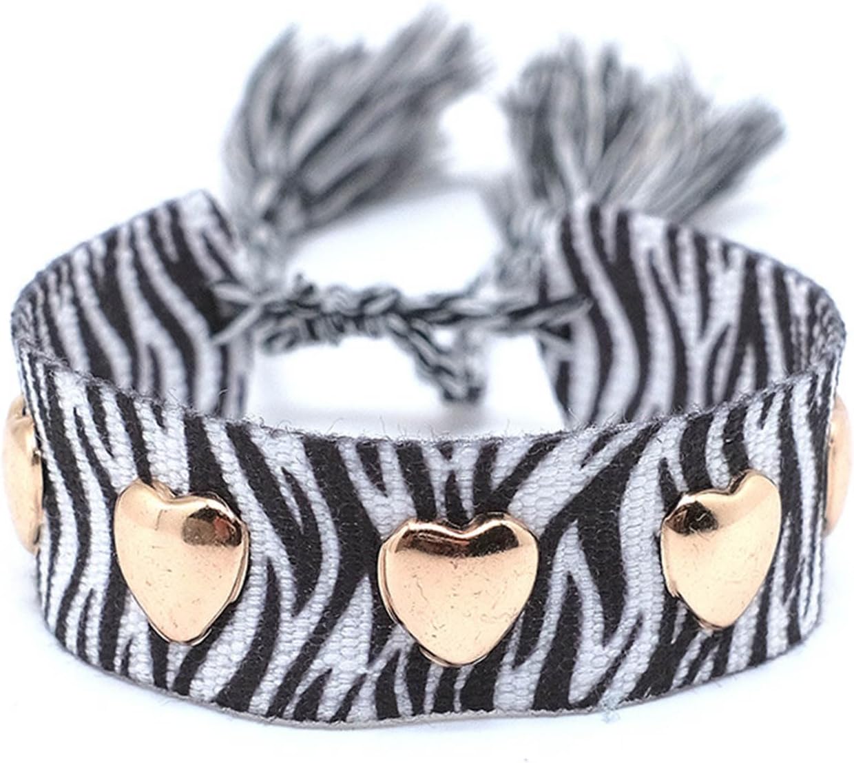 NUEAYMS Handmade Bohemian Bracelet Woven Bangle with Heart/Star Rivets Charm Fashionable Wrist Strap Jewelry for Women - Image 8