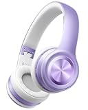 Picun Solo6 Wireless Bluetooth Headphones, 5EQ Music Mode, On-Ear Headphone with Built-in Microphone, Foldable Headset with 140H Battery Life, App Control for Girls, Home, School, Travel (Purple)