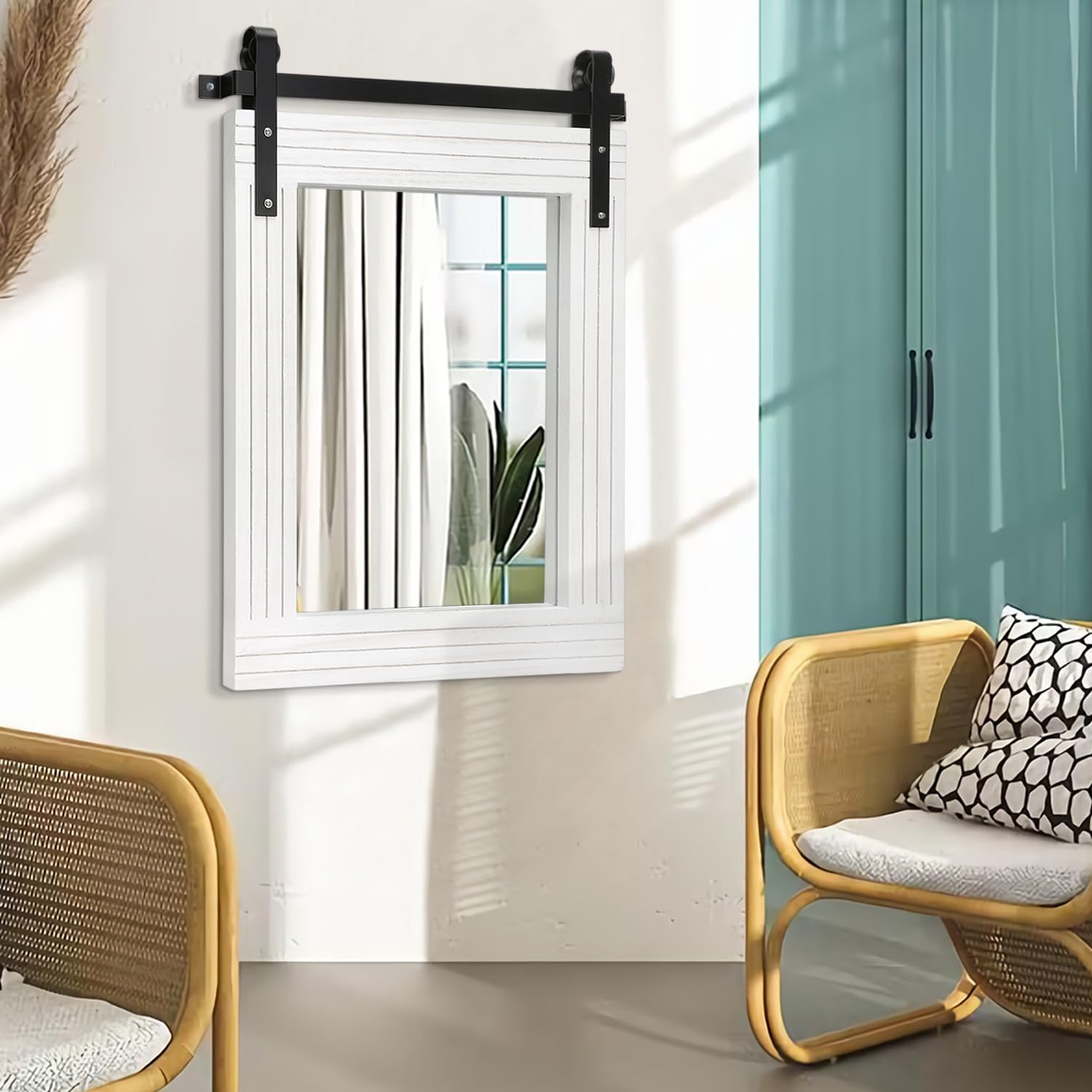 Amazon.co.jp: AAZZKANG 木製フレーム付きウォールミラー Lサイズ 30