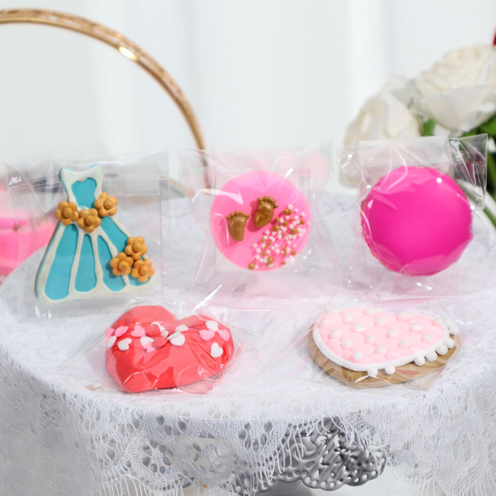 Amazon.com: TEMLQPACK 500Pcs 3x3Inch Clear Macaron Bags for
