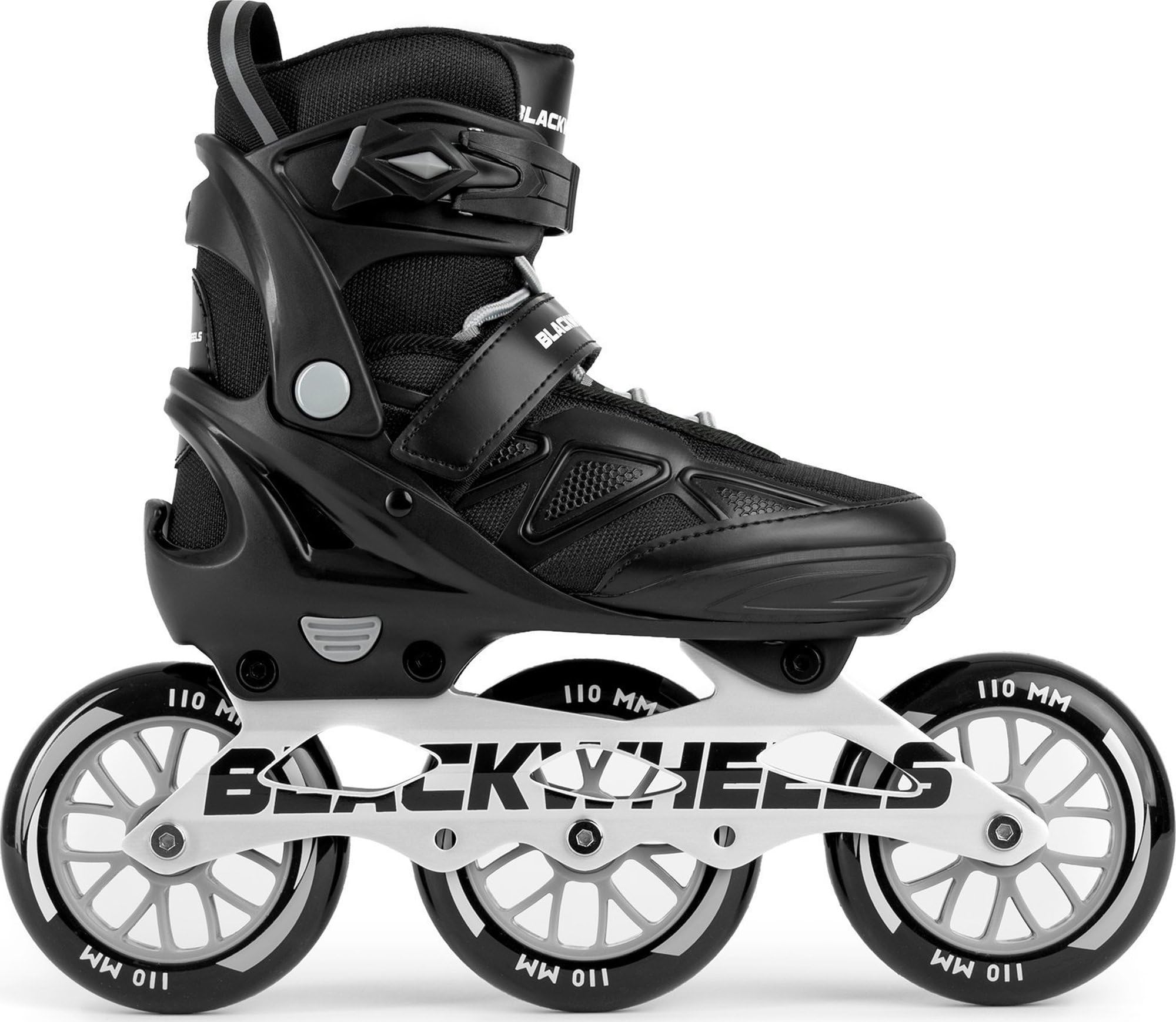 BLACKWHEELS Flex Pro Inline Skates – Verstellbare Inliner mit Aluminium-Schiene, ABEC-7 Kugellagern und Dreifach-Verschluss für Geschwindigkeit und Stabilität – Für Damen, Herren und Kinder