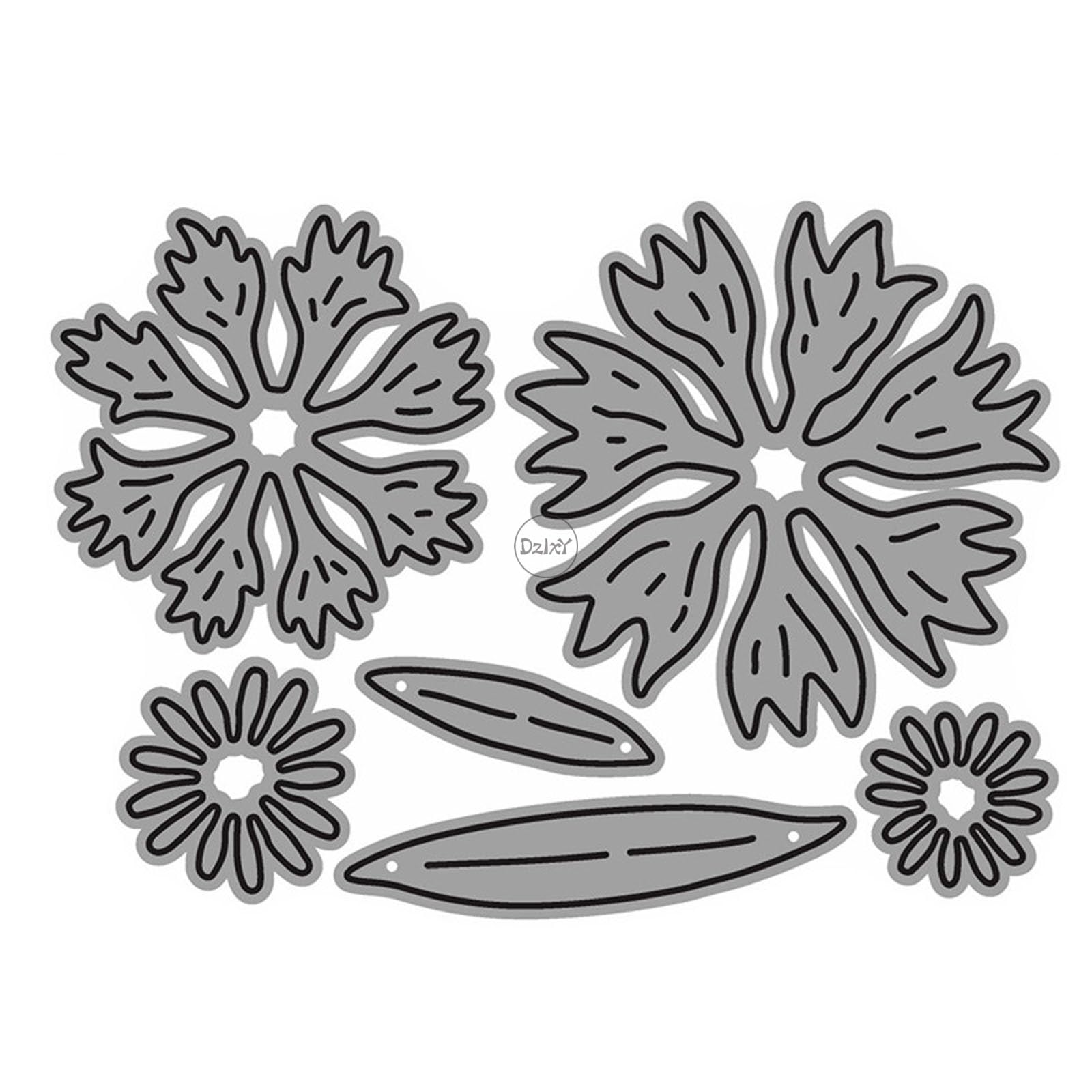DzIxY Combined Flowers Metal Cutting Dies for Card Making Kit Embossing Paper Die Cuts Scrapbook Machine Stencils Storage Pockets Supplies — image 1