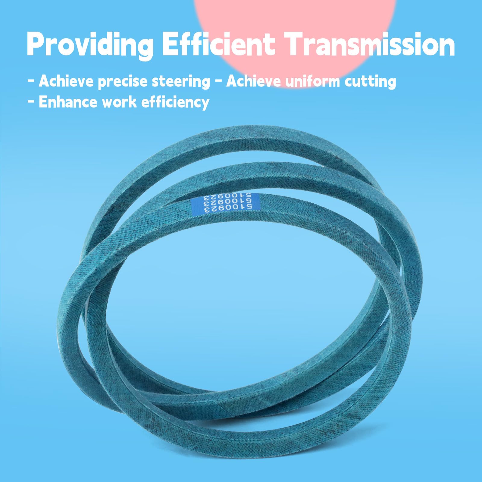 5100923 - Correa de transmisión compatible con Ferris IS500Z Series cortacésped de 5/8 x 68 pulgadas, aramida resistente, correa trapezoidal de repuesto 5100923SM C458D 754-04064 382840 754