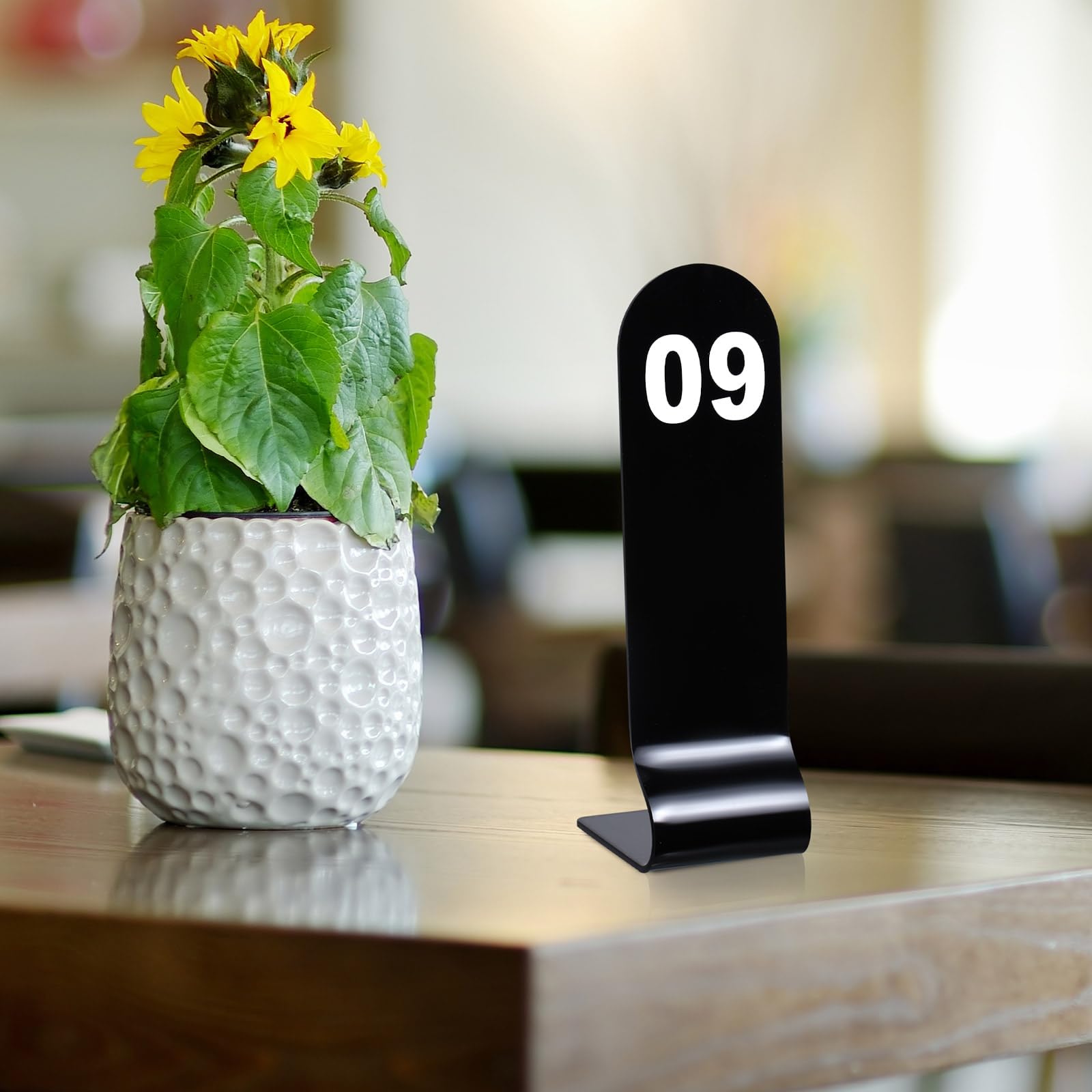 Numéros de table de 1 à 30 numéros de commande de restaurant double face en acrylique pour mariage, restaurant, café, fête, banquet (noir)