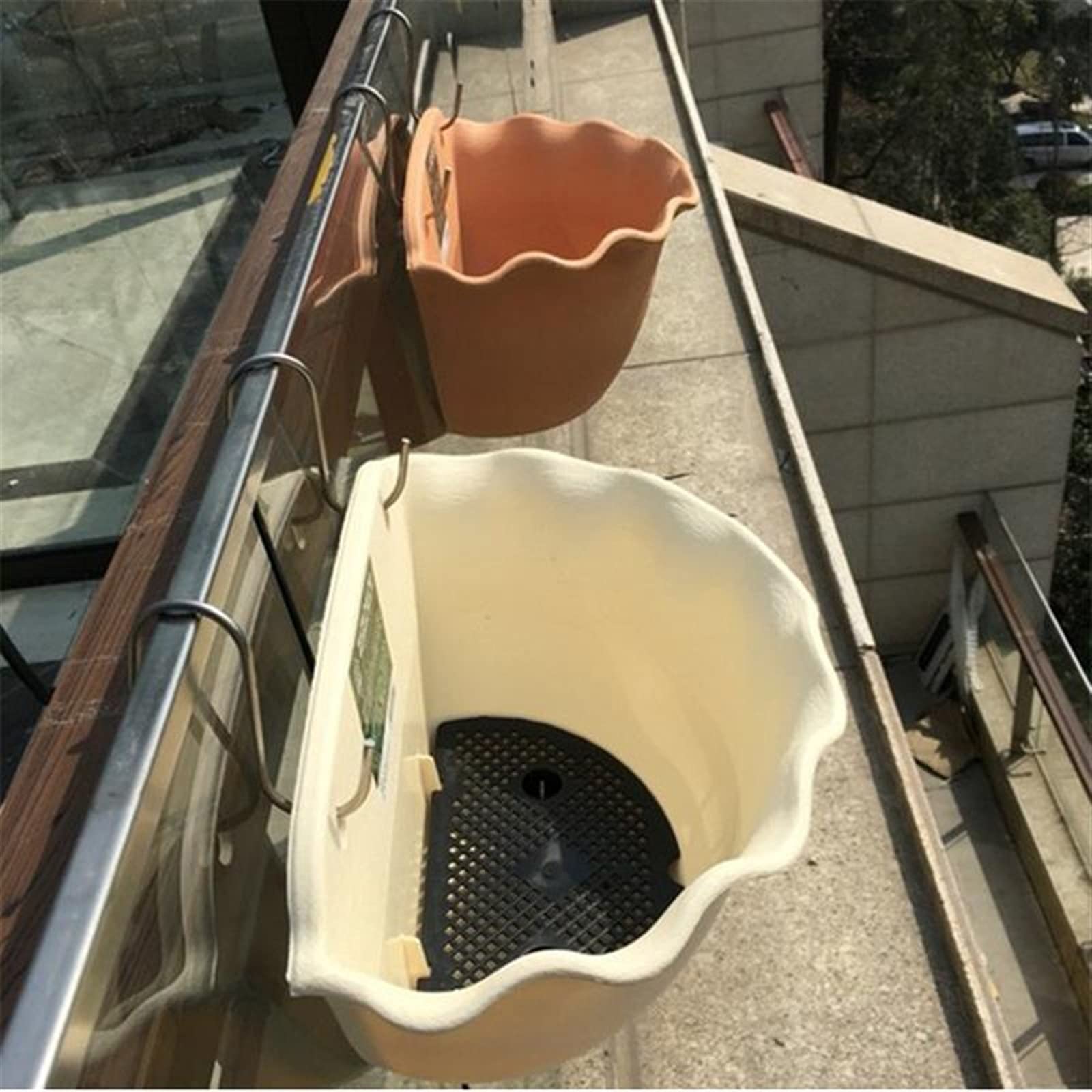 Fioriera da Appendere Parete a sospensione piantatore flowerpot decorazione a muro decorazione a muro semicerchio cestino cestello bacino pianta in vaso interno e all'aperto decorazione giardino Porta