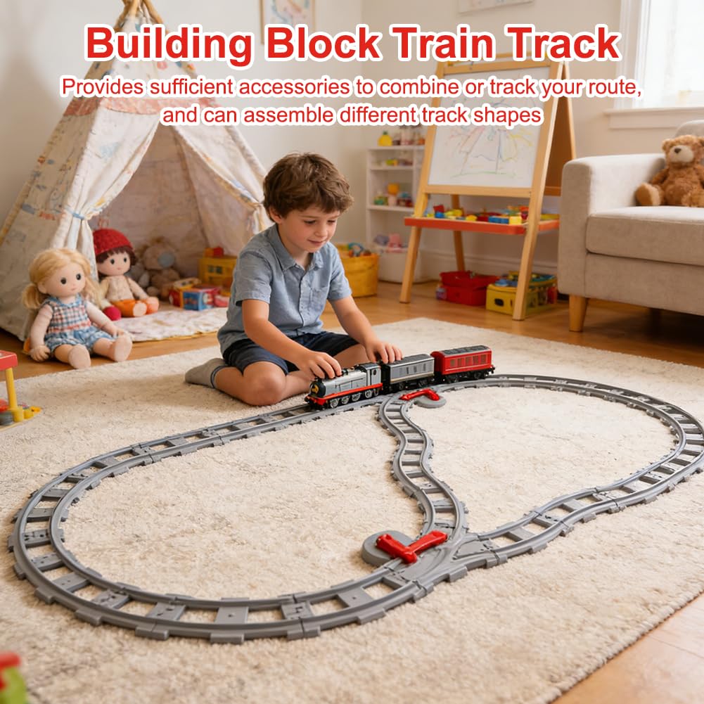 Set di 26 binari per treno per bambini, set di espansione per trail, City Railway Railway Rails, per bambini, giocattoli da costruzione, regali per ragazze e ragazzi