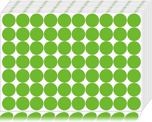 1400 PCS Green Dot Stickers Round Coding Labels Circle Polka Dots for Office, Classroom, Papers Etc
