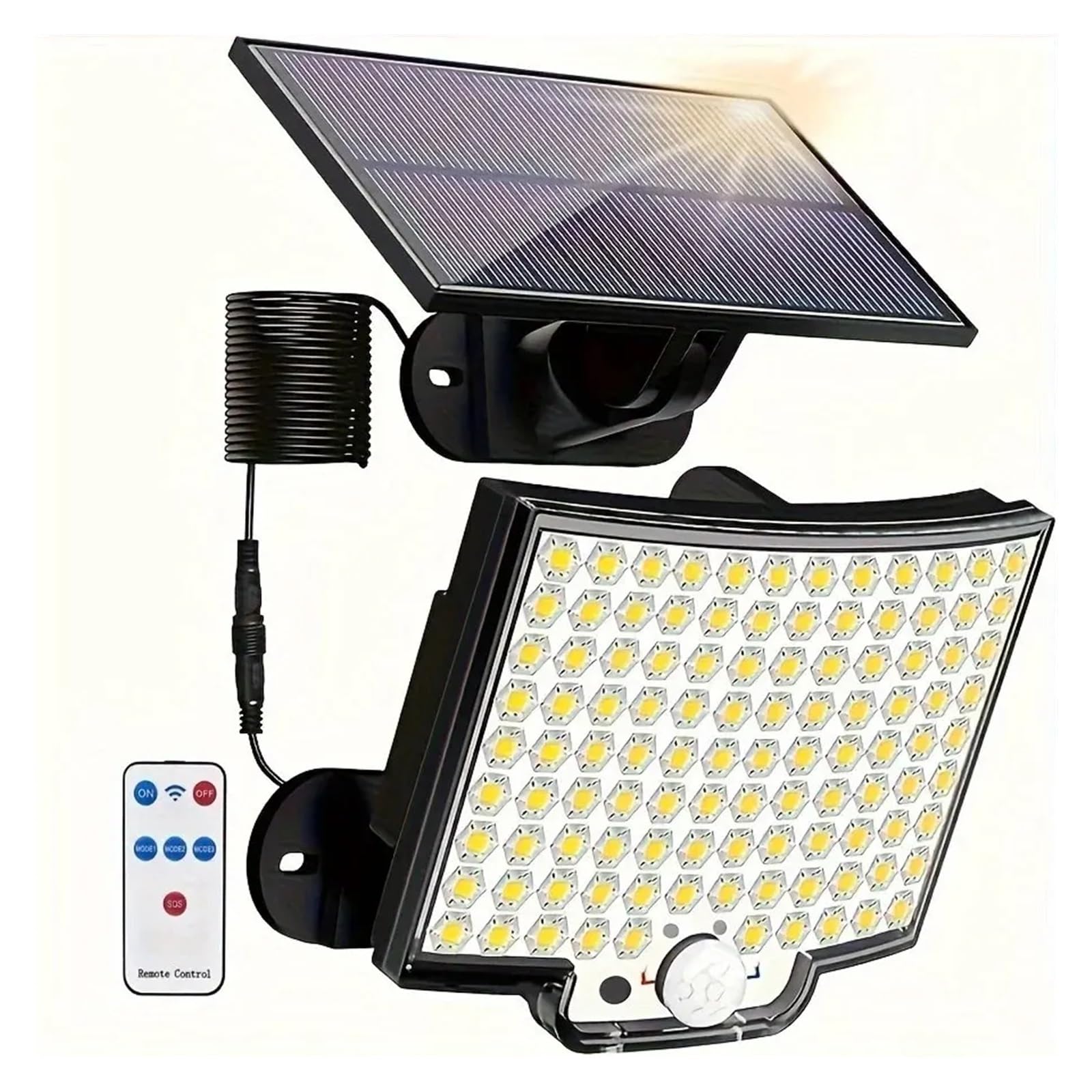 LNHHG Solar Flood Light 1PC 106LED Split Solar Light Outdoor Waterproof with Motion Sensor Floodlight Remote Control 3 Modes for Patio Gara Backyard for Garden Driveway Garage Patio