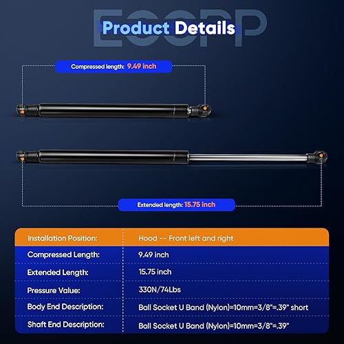 Miniatura 3 de ECCPP Soporte de elevación para capó de repuesto para BMW 323i para BMW 328i para BMW 328i xDrive para BMW 328xi para BMW 330i para BMW 335d para