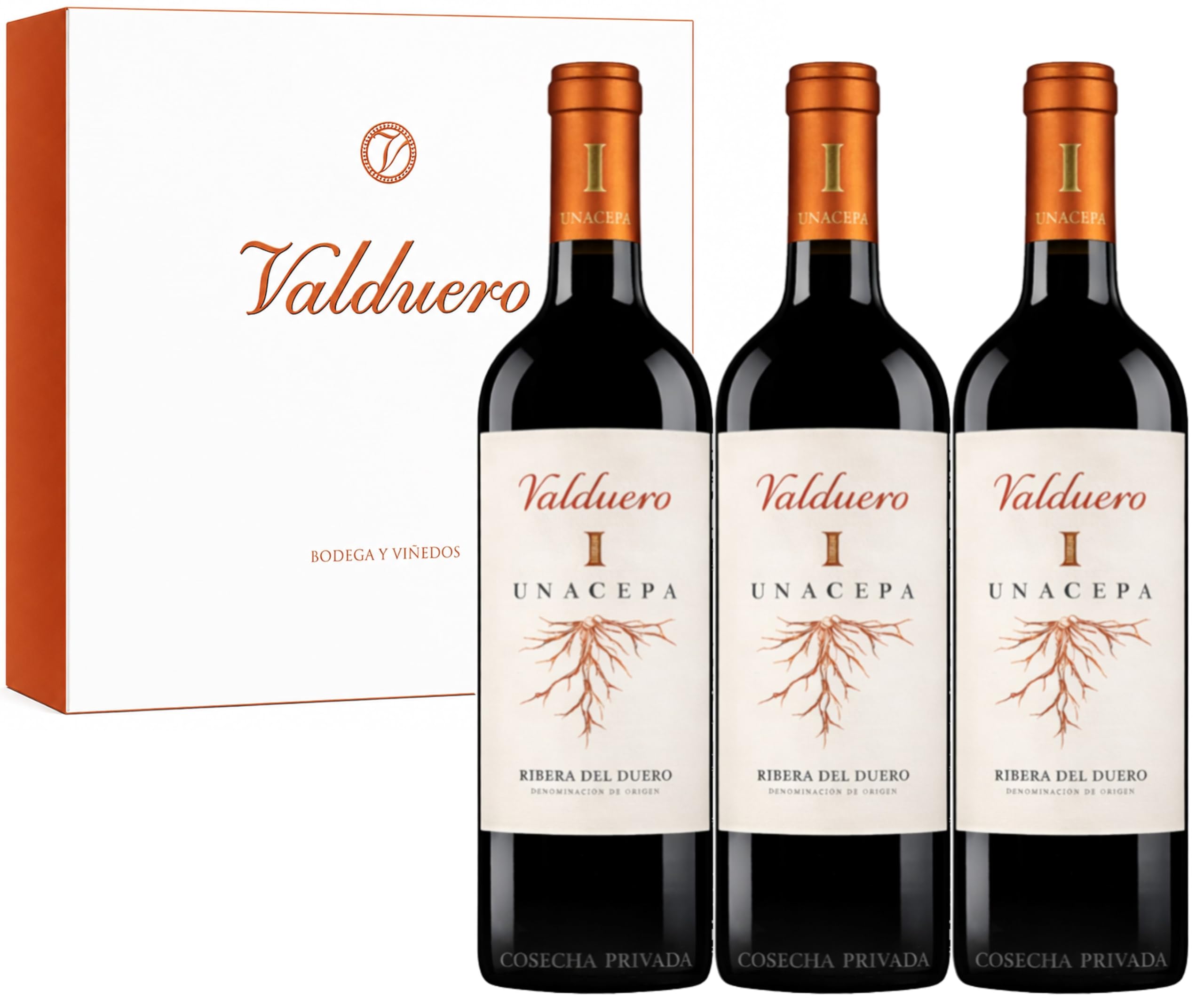 Valduero Una Cepa - Envío Gratis 24 H - 3 Botellas x 75 cl - Vino Regalo - Lote Seleccionado y Enviado por cosecha Privada
