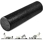 Yes4All High Density Foam Roller for Back, Variety of Sizes & Colors for Yoga, Pilates - Black - 24 Inches