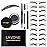 LAVONE Eyebrow Stamp Stencil Kit - Brow Stamp Trio with Waterproof Pencil, Pomade, 20 Stencils, Dual-ended Brush and Sponge Applicator - Dark Black