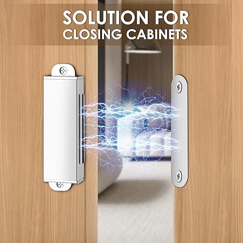 Miniatura 2 de GroTheory Paquete de 6 cierres magnéticos para puerta de gabinete, imanes de puerta de acero inoxidable con imán fuerte para armario de cocina,
