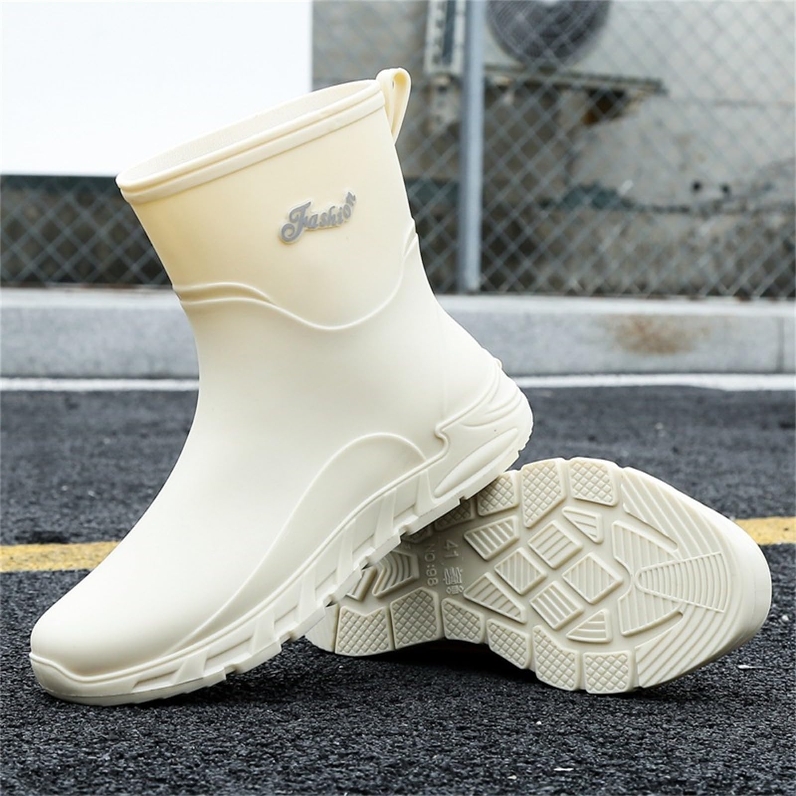 Generisch Stivaletti da pioggia corti da uomo, in pelle, estivi, unisex, per il tempo libero, da pesca, stivali in gomma, impermeabili, Chelsea Boots, stivali estivi impermeabili