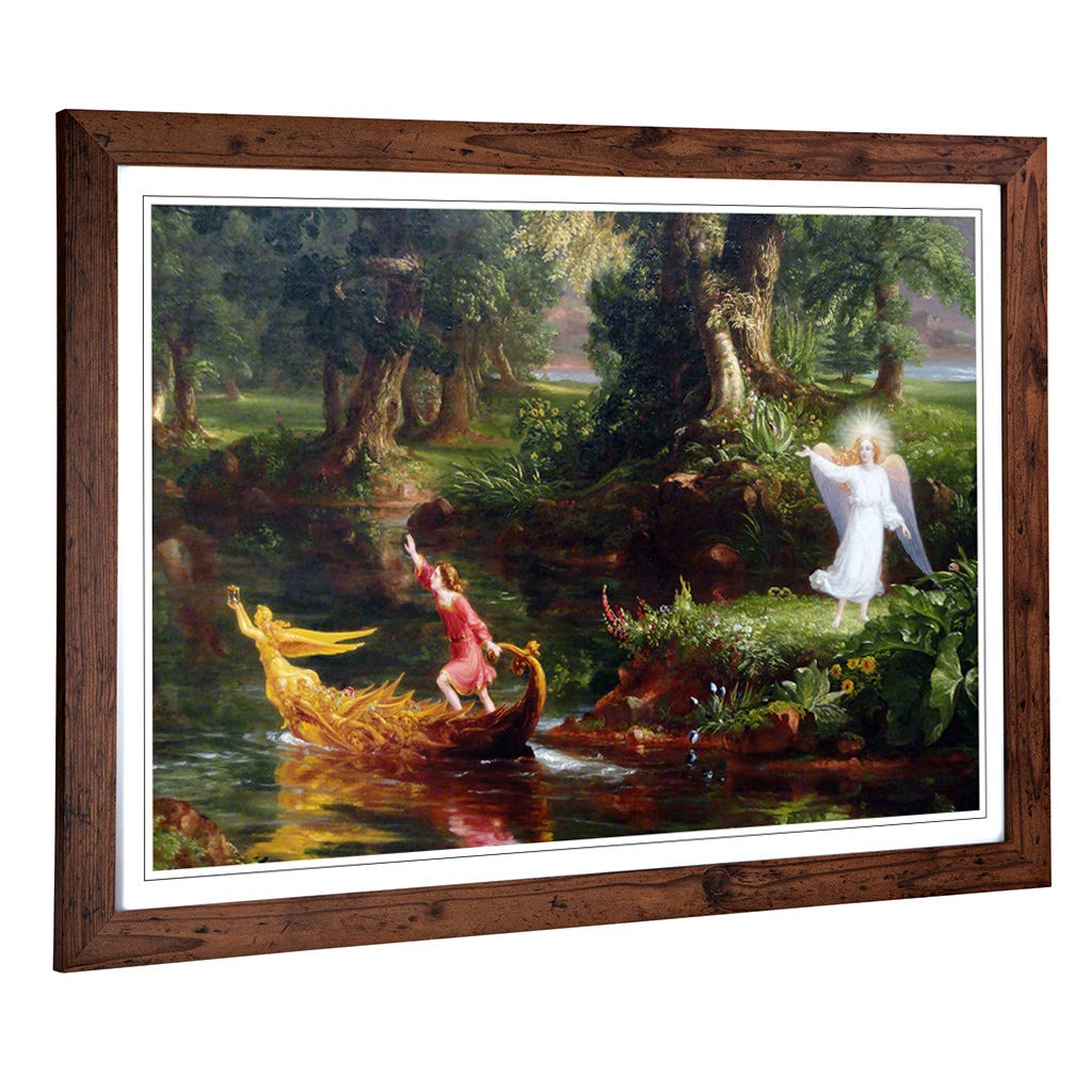 Big Box Art Framed Print of Thomas Cole The Voyage of Life Youth Design | Wall Art Picture | Home Decor for Kitchen, Living Room, Bedroom, Hallway, Walnut, A2 / 24.5x18 Inch / 62x45cm