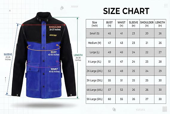 ANTAITHER Leather Welding Jacket Heat Flame Resistant Coat