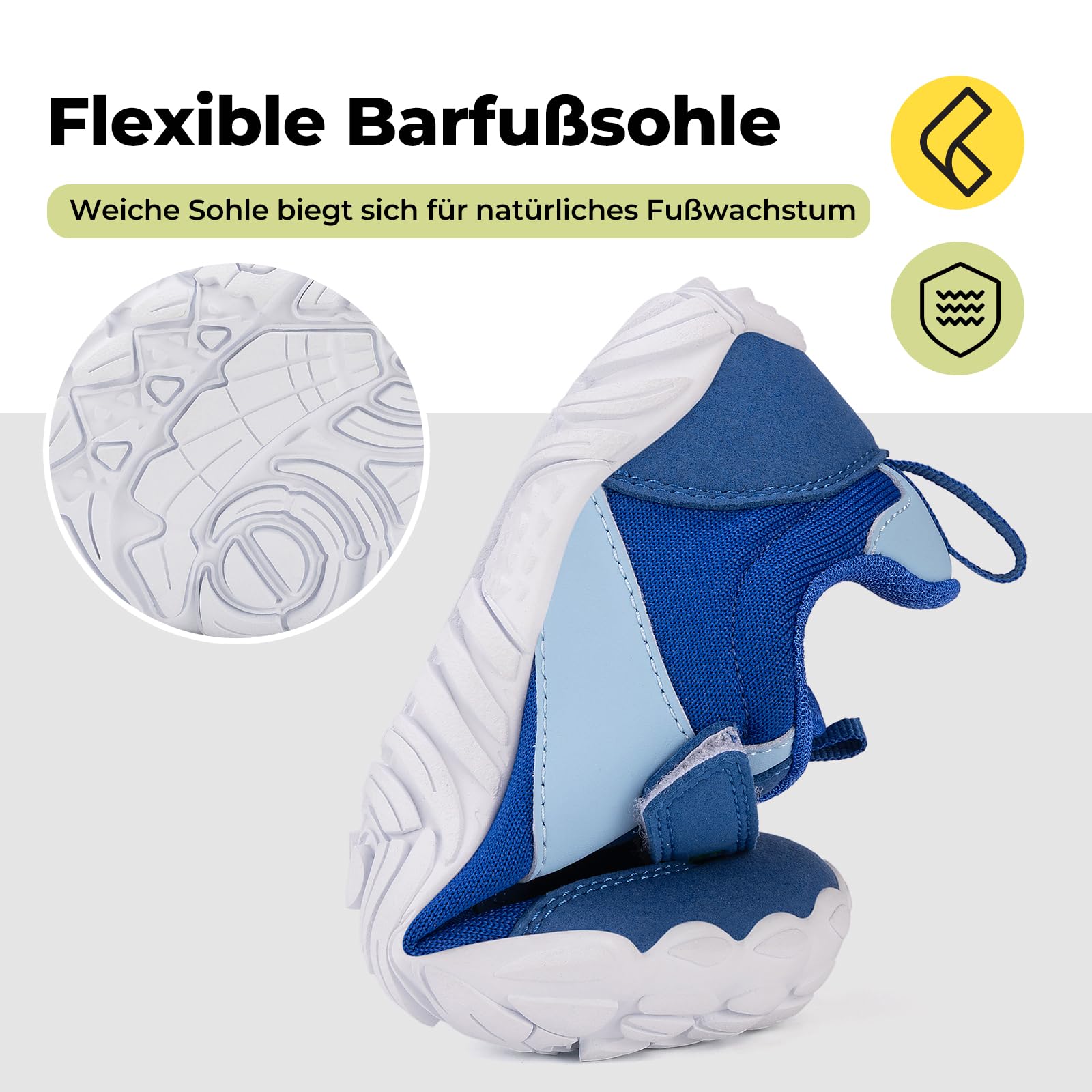 SAGUARO Barfußschuhe Kinder Weich Atmungsaktiv Barfuß Sneaker mit Breite Zehenbox, Gr. 25-36