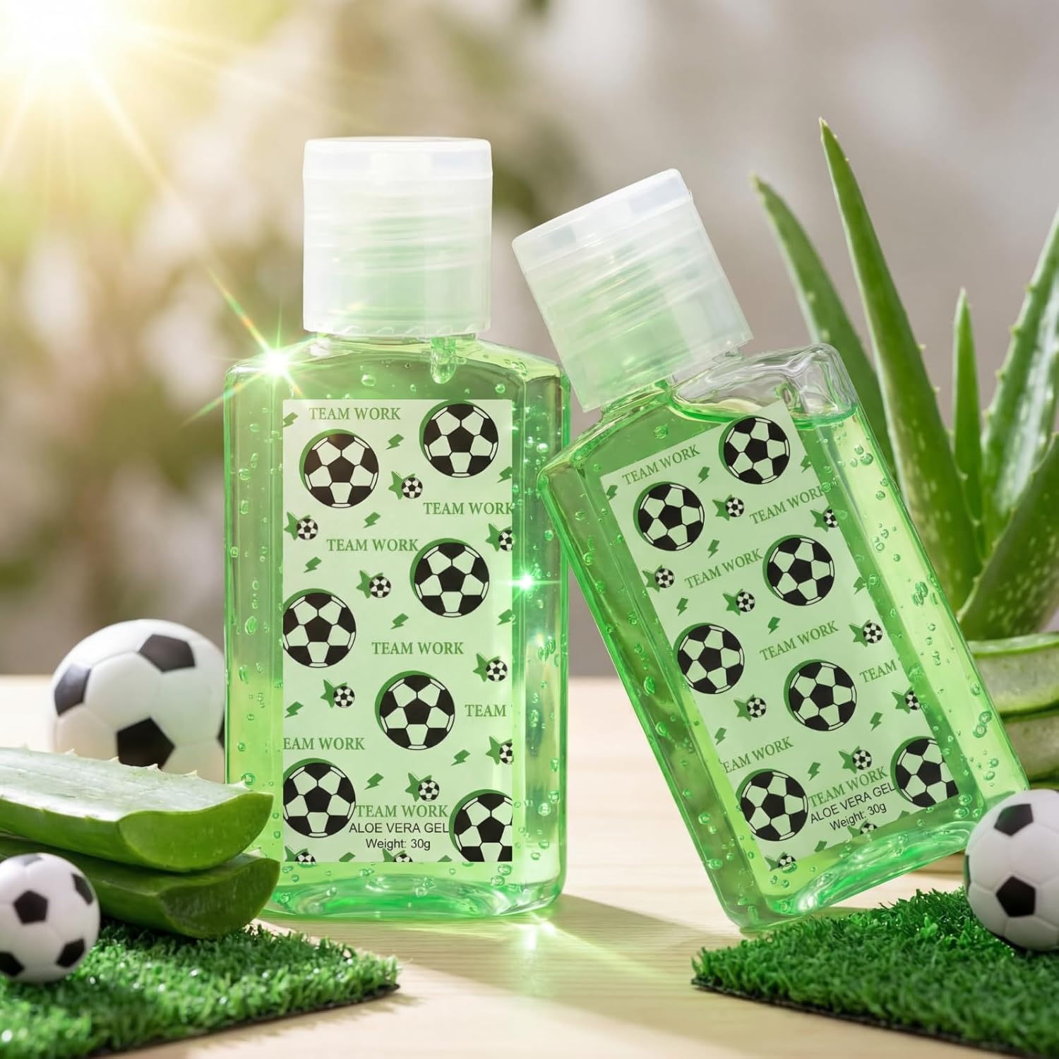 Demissle 24 Pcs Softball Bow Gifts Aloe Vera Gel for Aftersun Care Softball Bow Party Favor Sport Theme Mini Aloe Vera Gel Bulk Travel Size Sports Reward for Team Adults Sporty Lover Birthday Supplies