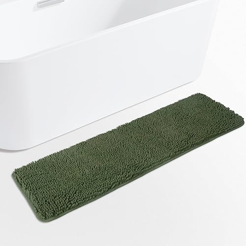 Miniatura 82 de Yeaban Alfombras de baño gris oscuro – Gruesas alfombras de baño de chenilla | Alfombras de baño absorbentes y lavables antideslizantes, alfombras