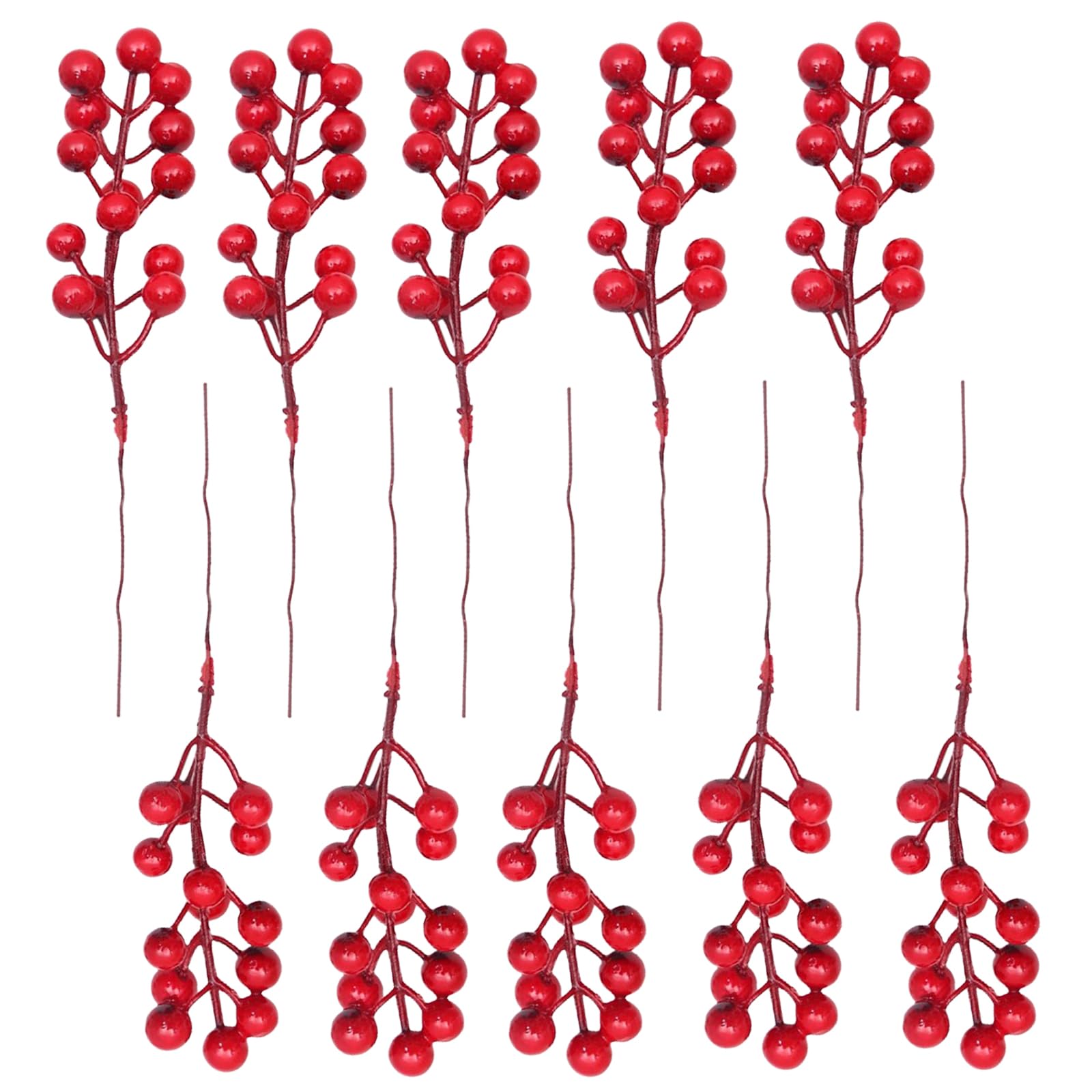 YWLUUOO Of 10 Artificial Berries Picks Christmas Faux Plant Decorative Realistic Pine Cones Berries Branches Accessories Realistic Faux Fruit