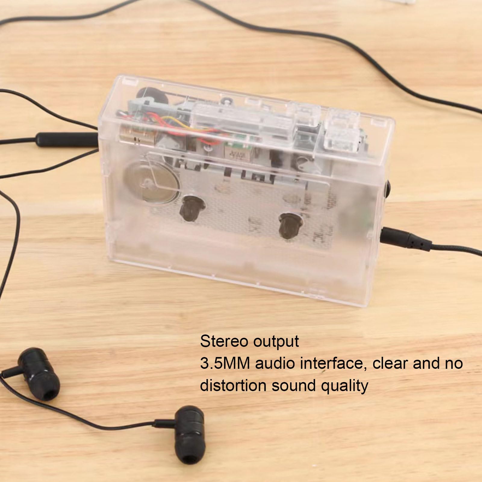 Goshyda Tragbarer Kassettenspieler, Retro-Bluetooth-Kassettenspieler mit 3,5-mm-AUX-Buchse, Inklusive Kopfhörer, Unterstützt die Umwandlung von Kassettenmusik in MP3
