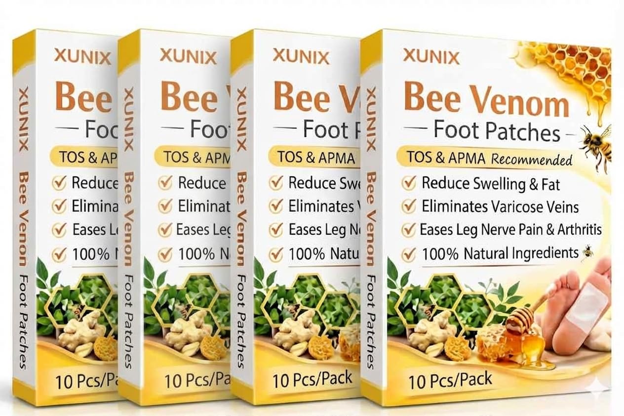 (Pack Of 4)Bee Venom foot patch Detox Foot patches Pain Relief Detox patch Cleansing Toxin Remover Foot Pads Detoxify Stress Relief Sleep Patch for Detoxification For Men And Women (PACK OF 4,40 patchs) (Bee Venom)-image-22