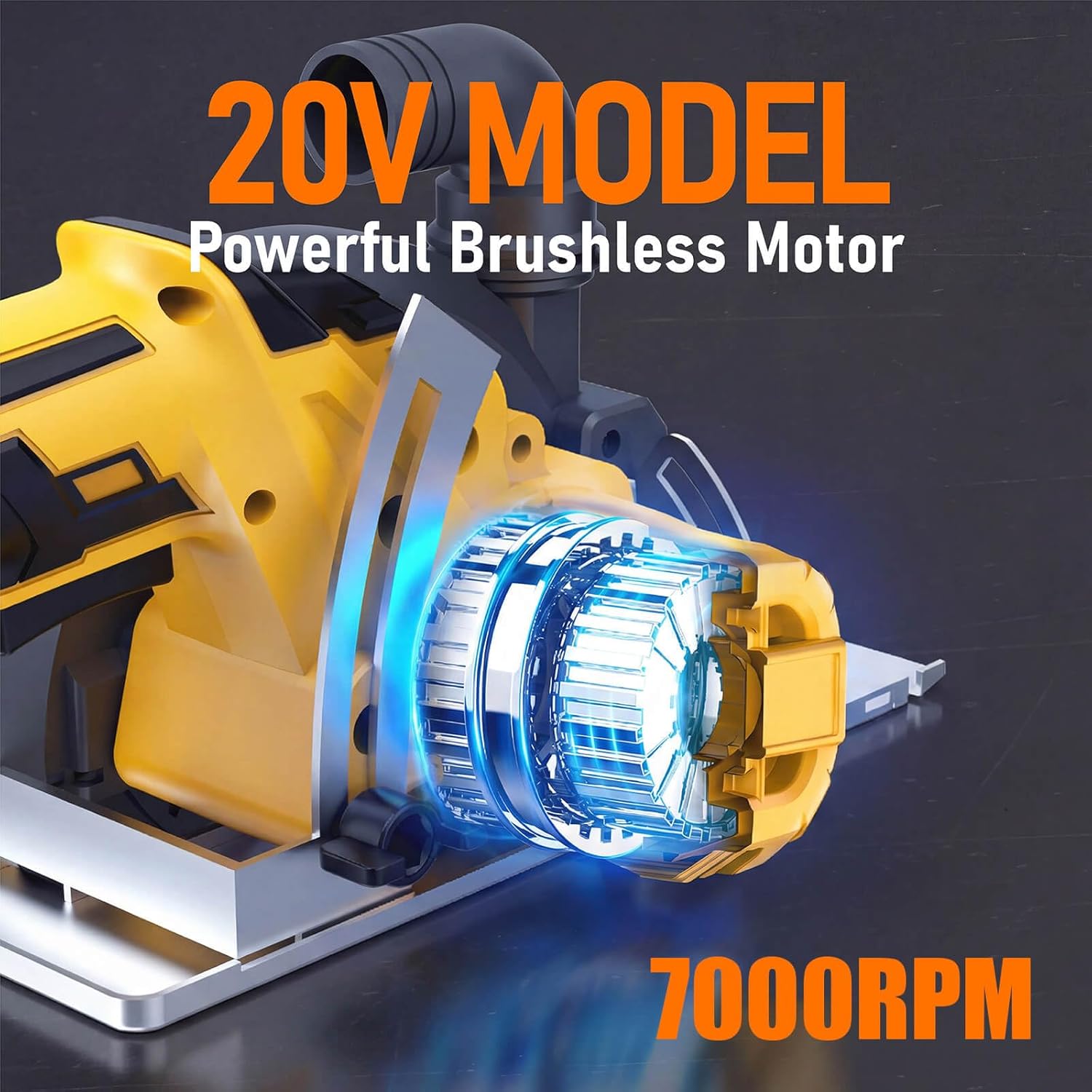 Cordless Circular Saw, Compatible with DeWalt 20V Max Battery (NO Battery) 7000RPM Brushless Motor 6-Inch Alloy Blade, 2.2"(90°), 1.5"(45°) Max Cutting Depth Lightweight 4.3Lbs for Wood PVC Cutting