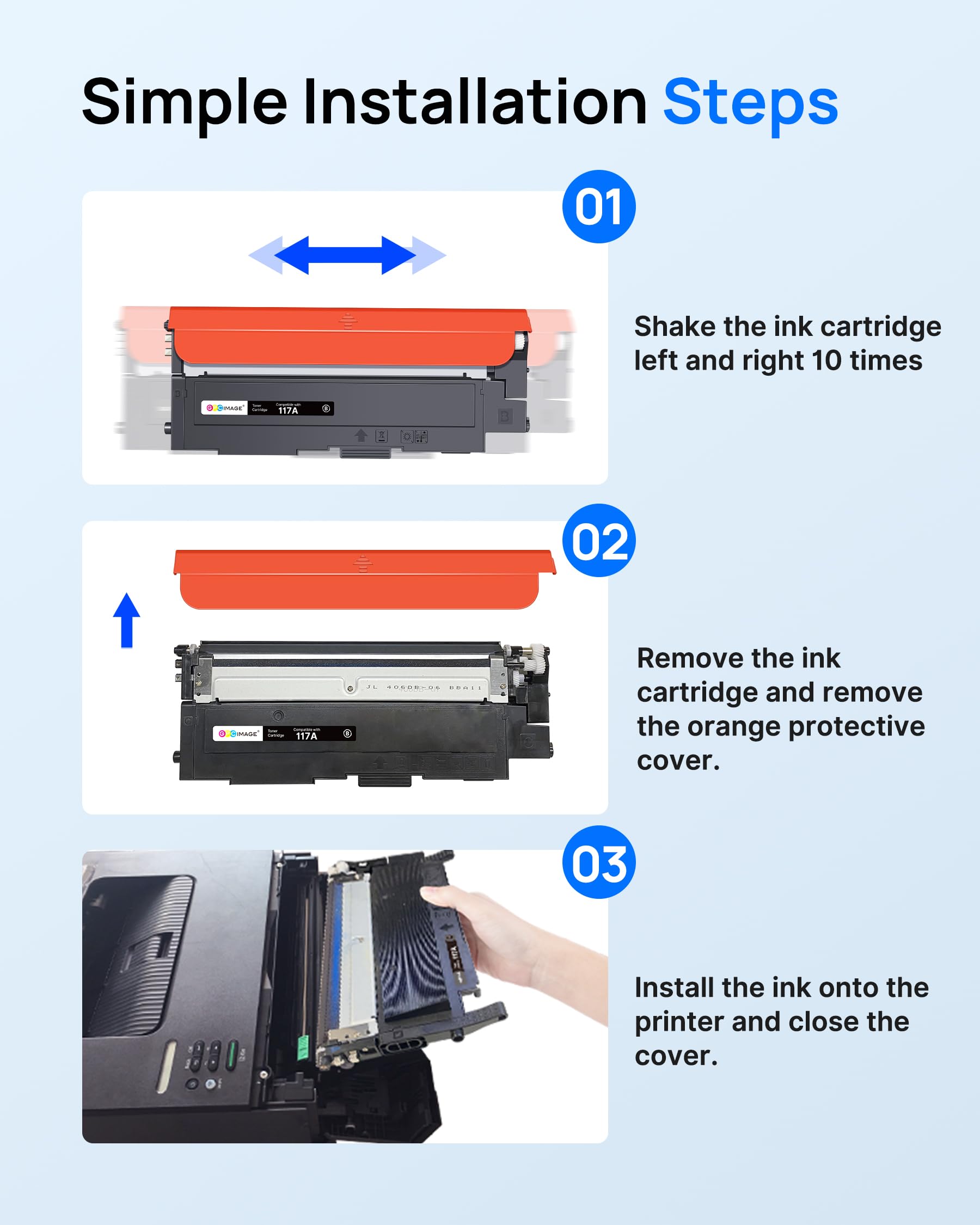 117A MFP 178nw Toner avec Puces Compatible pour HP 117A W2070A Cartouche pour HP Color Laser MFP 178nw 178nwg MFP 179fnw 179fwg 150nw 150a W2071A W2072A W2073A (4-Pack)