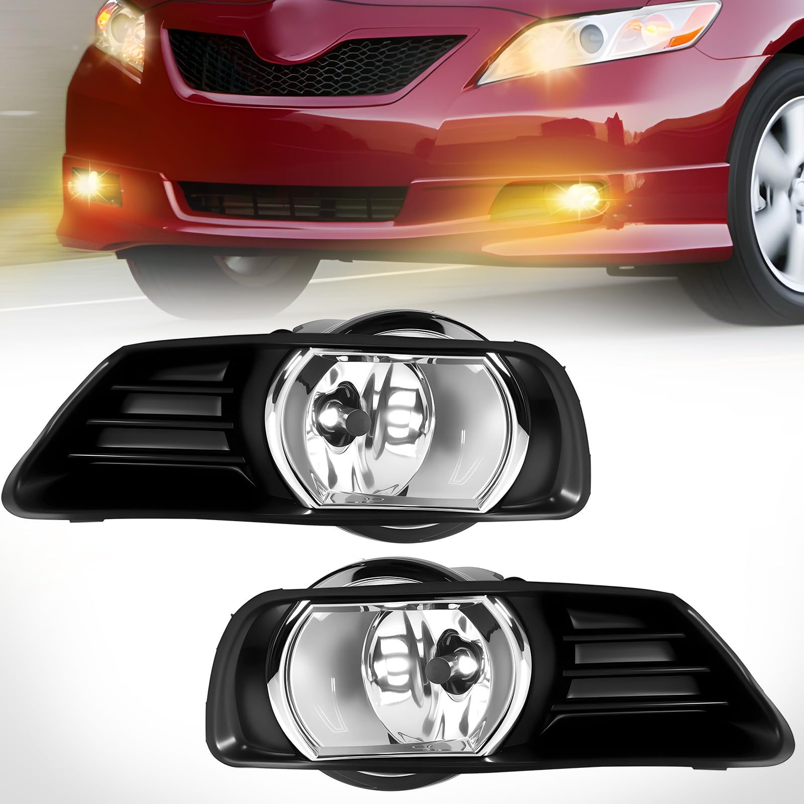 Fog Lights Compatible with 1999-2002 Chevy Silverado 1500 2500/2001 2002 Silverado 1500HD 2500HD 3500/2000-2006 Tahoe Suburban 1500 2500(Clear Lens) — view 23