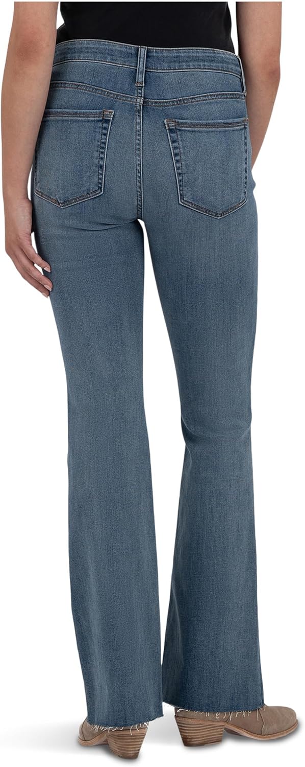 KUT from The Kloth Womens Stella High Rise Fab Ab Flare with Raw Hem - Image 3