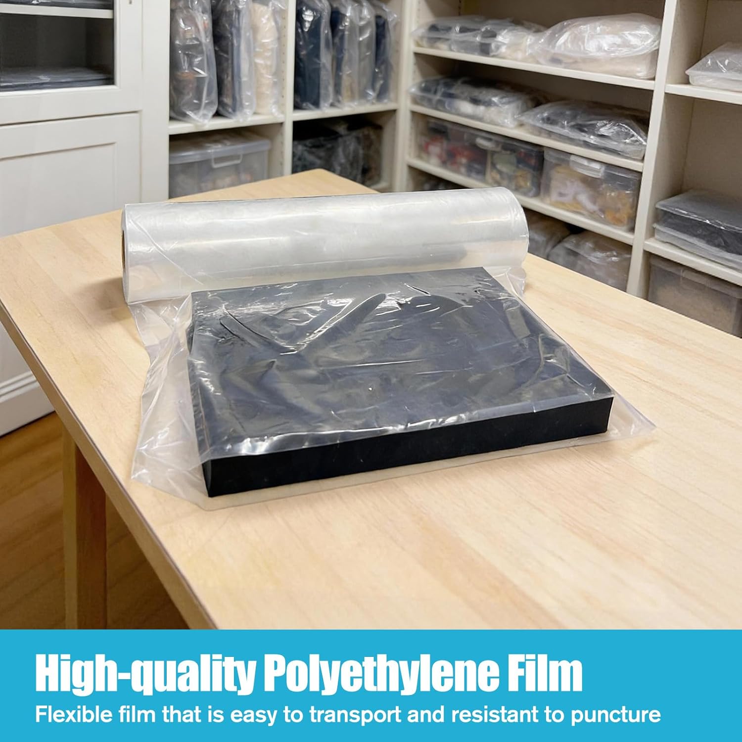 200 ft x 22" Lay Flat Poly Tubing, Flexible Ventilation Duct for Blower, Fan, HVAC, Temporary Airflow, Dust & Fume Removal,Poly Bag Packaging Solution