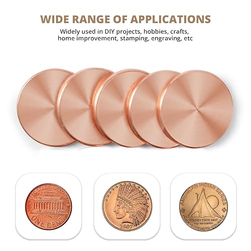 Miniatura 4 de Lote de 10 discos redondos de cobre, 1 1/4" de diámetro x 1/8" de grosor (.125) placa redonda de metal de cobre